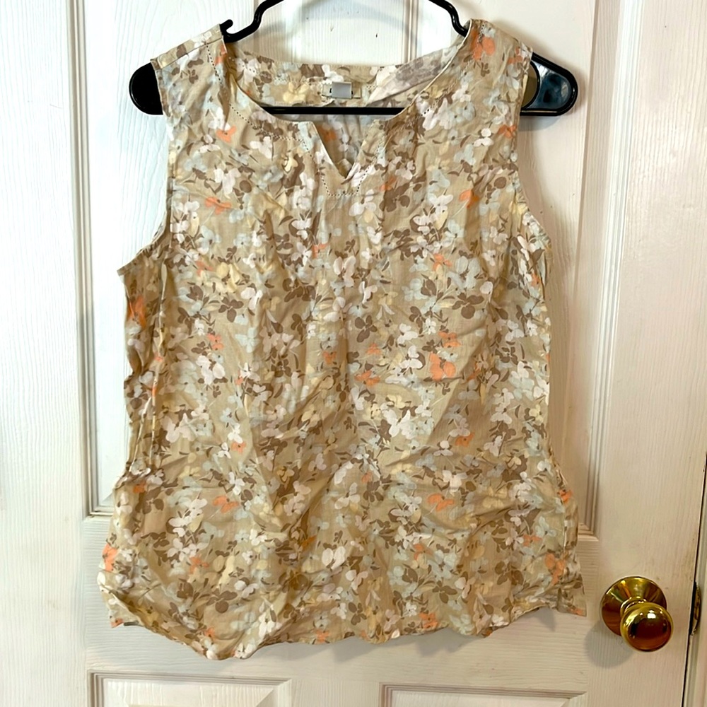 Linen floral dress tank top